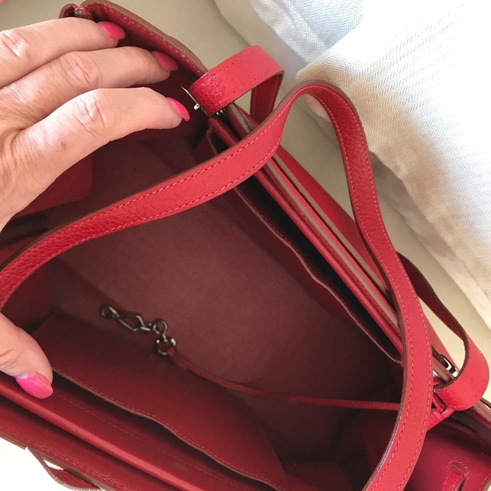 Hermes Authentic Open Tote Red Leather - Picture 2 of 8